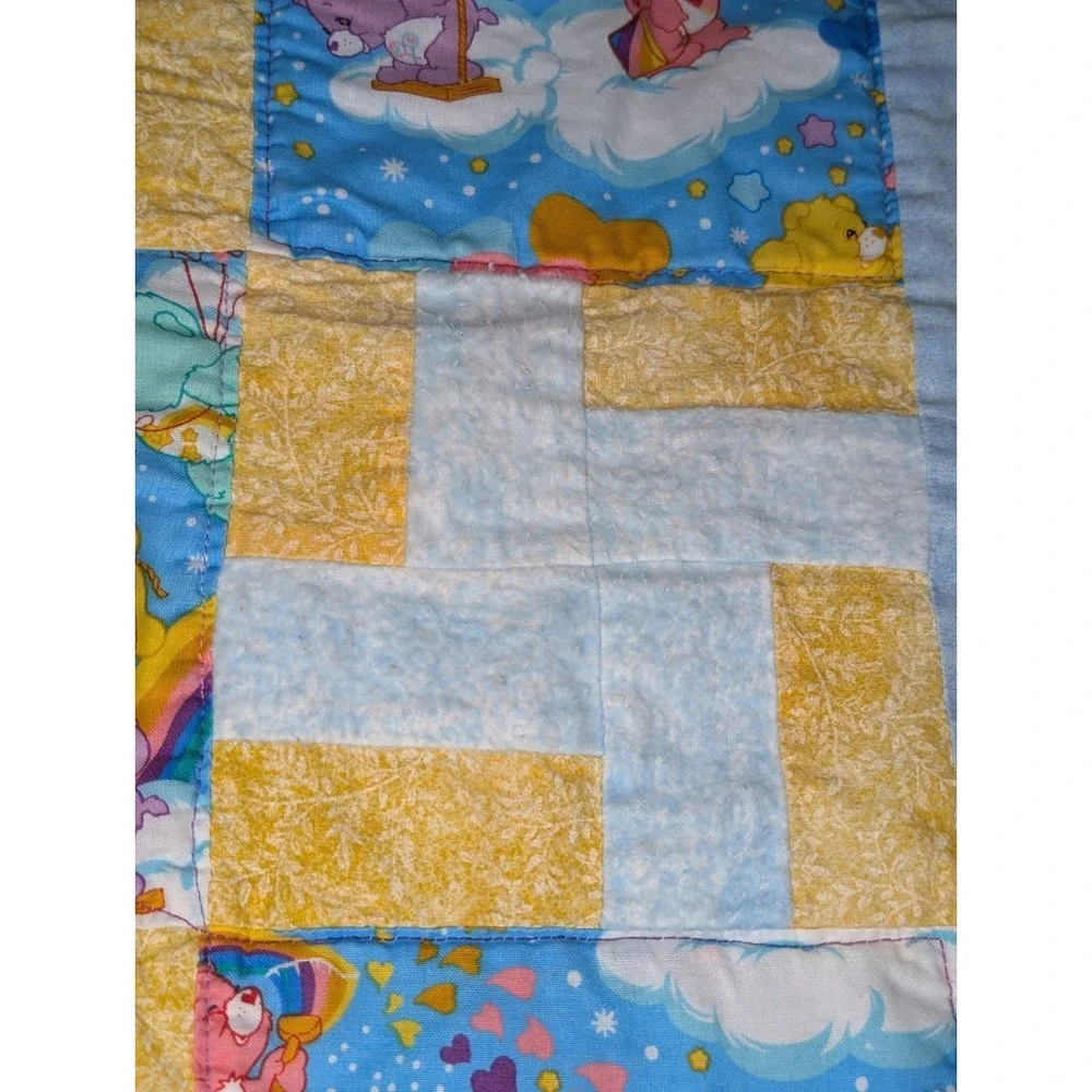 Homemade Care Bear Baby Square‎ Quilt Blanket 35